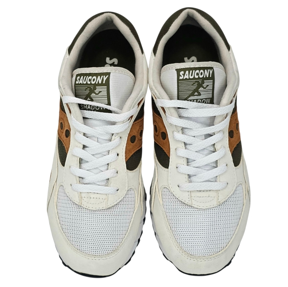 SAUCONY Men’s Shadow 6000 Cream Olive Green Brown Sneakers Size 8.5 Retro - Picture 2 of 13